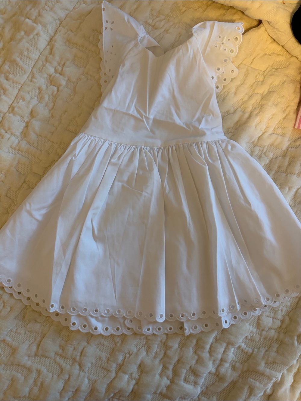 Girls White Eyelet Cotton Dress jacadi